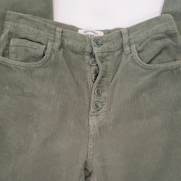 Reformation Cynthia Highrise Button Fly Green Straight Leg Jeans - Picture 2 of 12
